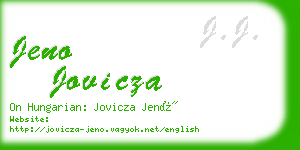 jeno jovicza business card